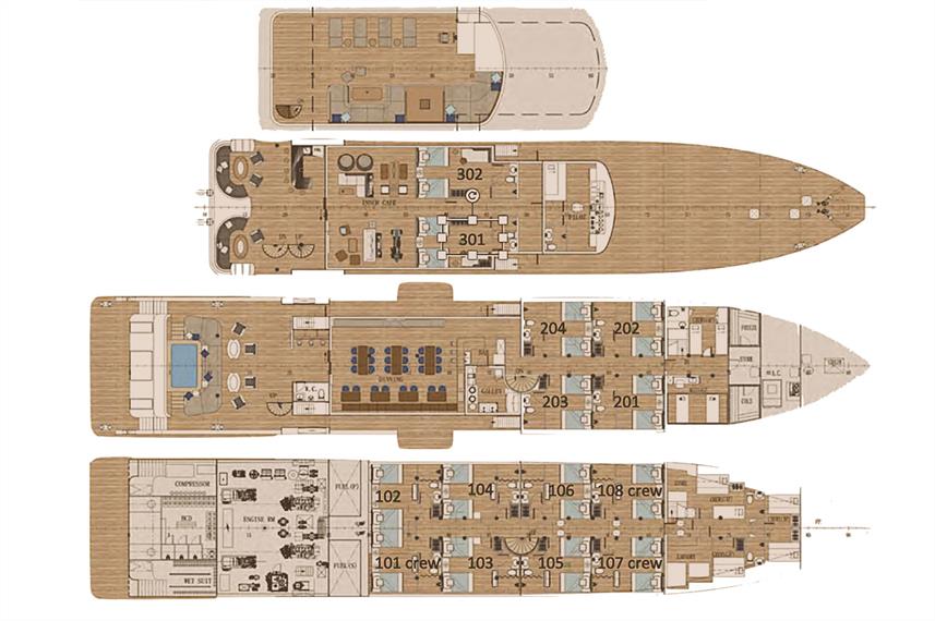 Black Pearl Liveaboard deck layout