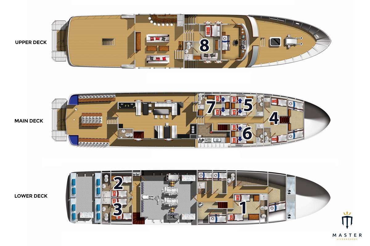 Solomons Master Liveaboard deck layout