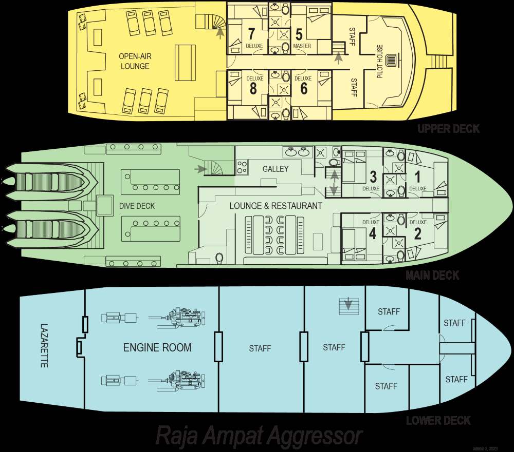 Raja Ampat Aggressor Liveaboard deck layout
