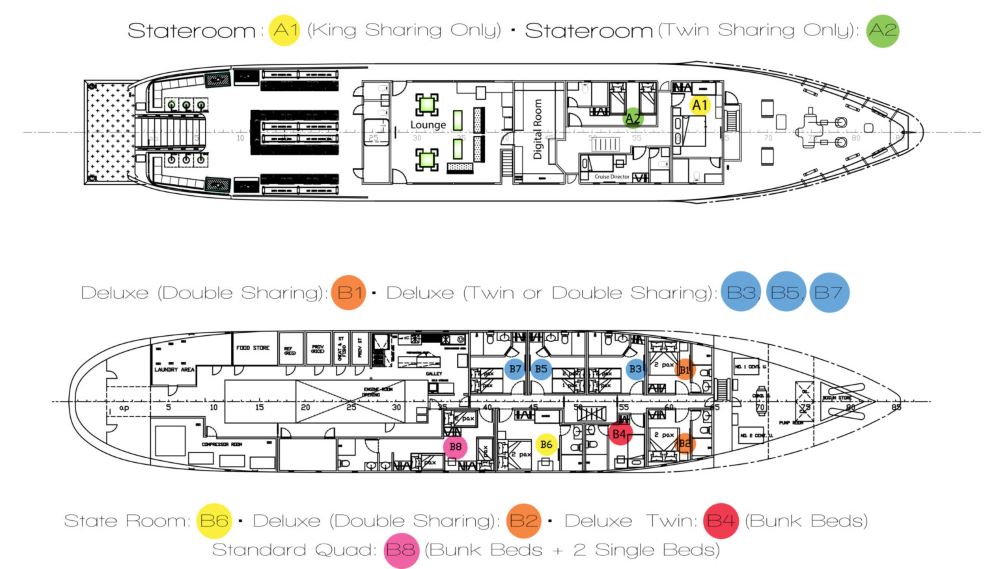 MV Solitude One Liveaboard deck layout