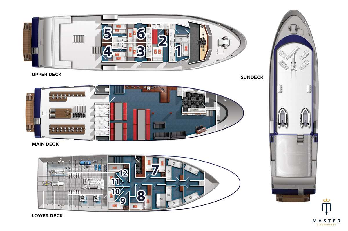 Pacific Master Liveaboard deck layout