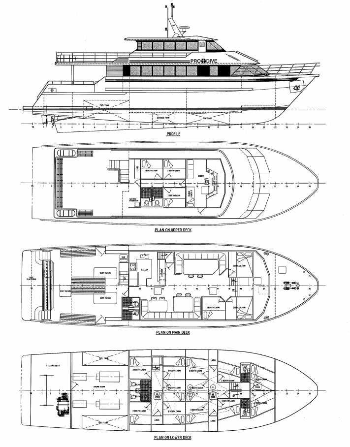 Pro Dive Cairns Liveaboard deck layout