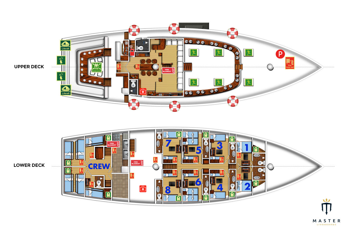 Philippine Siren Liveaboard deck layout