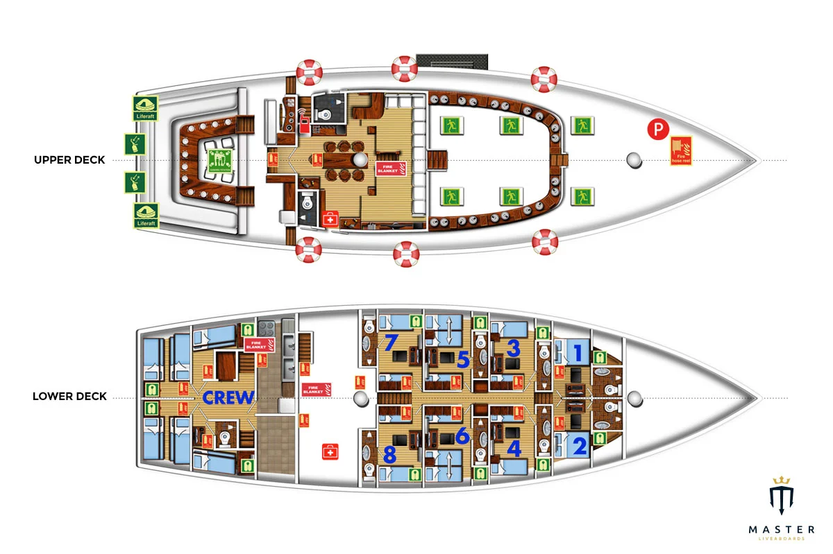 Palau Siren Liveaboard deck layout