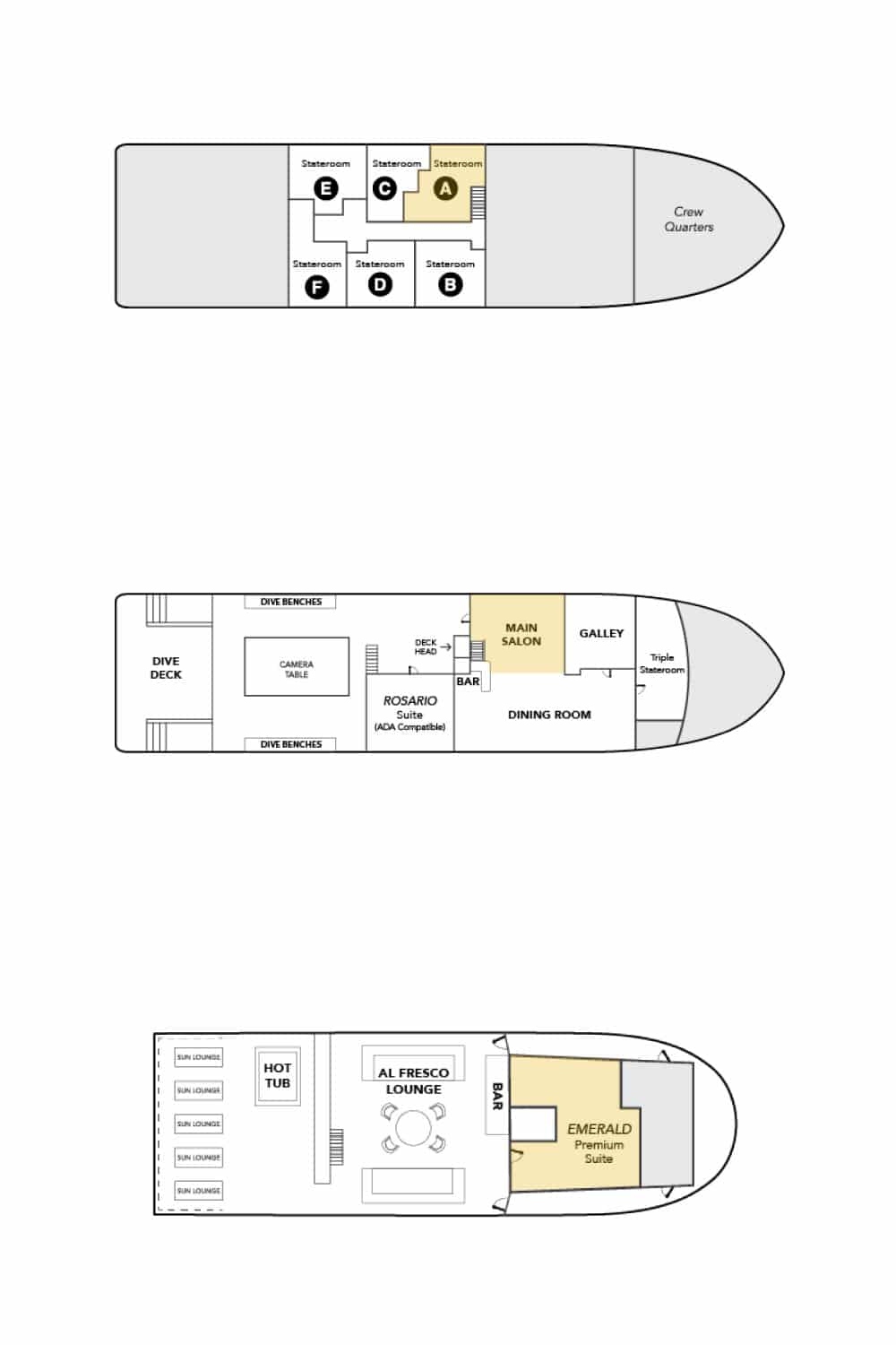 Nautilus Undersea Liveaboard deck layout