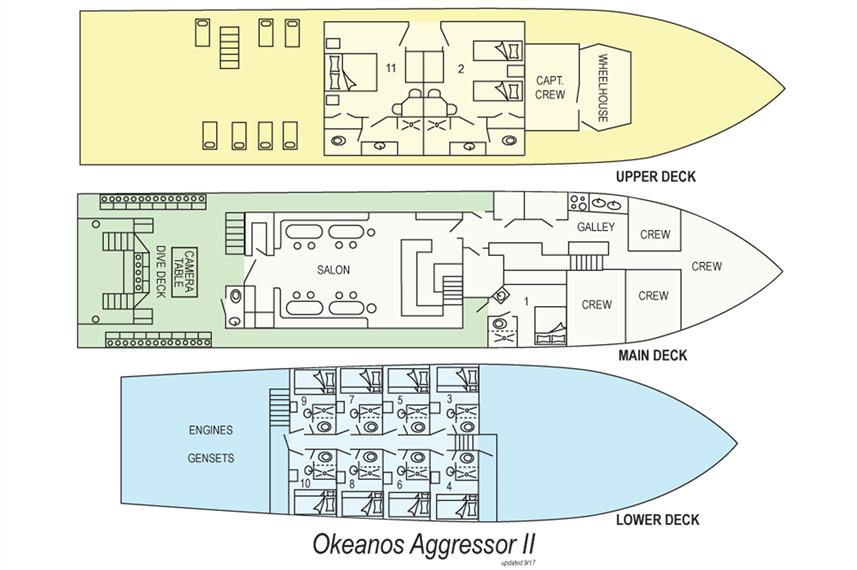 Okeanos Aggressor II Liveaboard deck layout