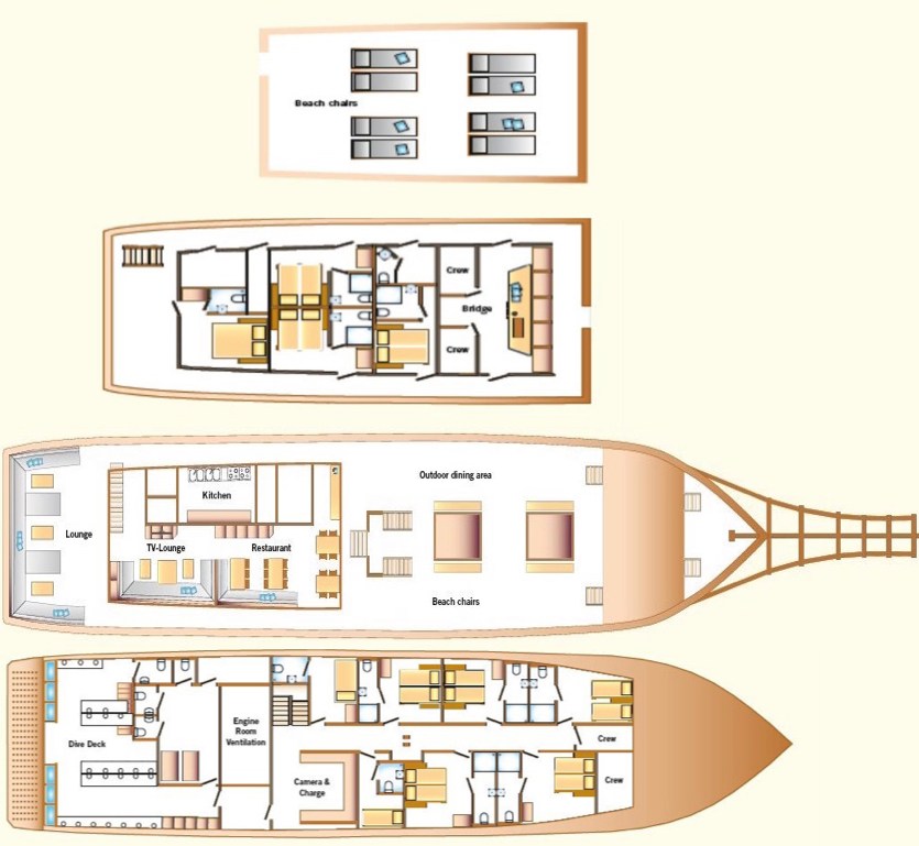 Amira Liveaboard deck layout